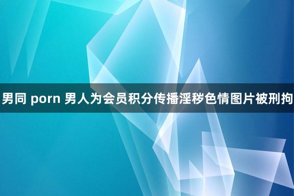 男同 porn 男人为会员积分传播淫秽色情图片被刑拘